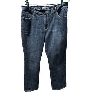 Chico's Platinum Jeans Size 2.5 US 14 Straight Leg Dark Wash